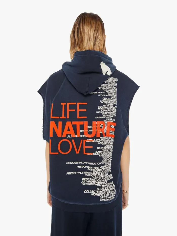 Women Sweatshirts Mother Denim LNL WORDY Superyumm Cutoff Hoodie Squidsink