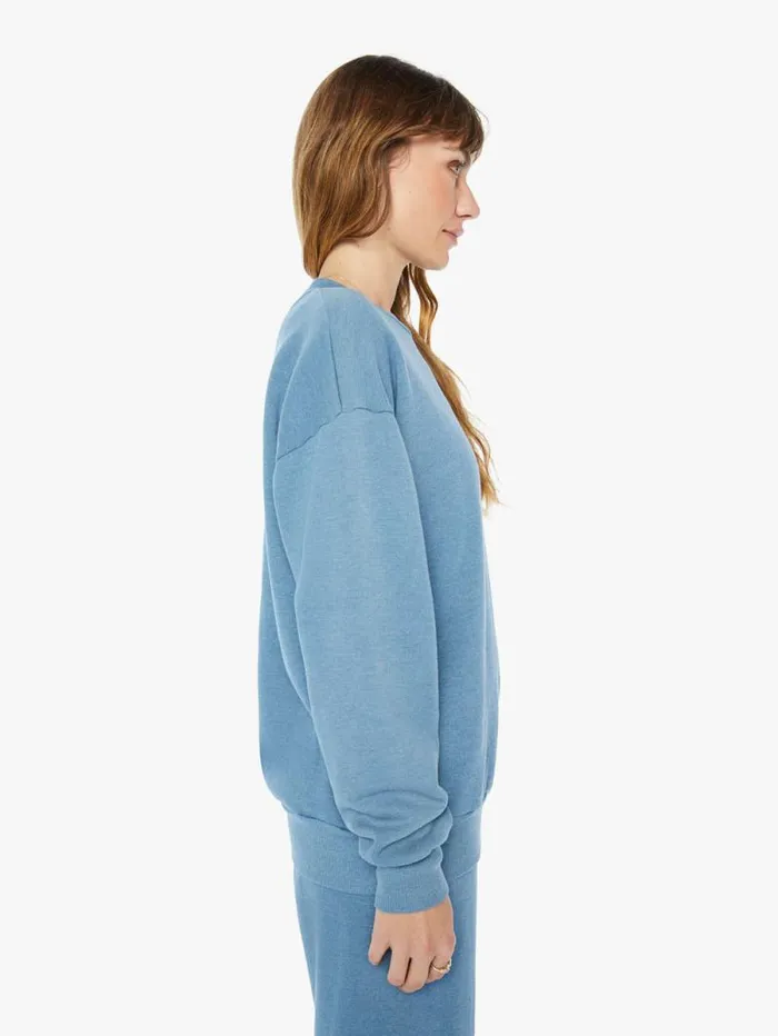 Women Sweatshirts Mother Denim Tiny Logo Sweatshirt Chambray Blue