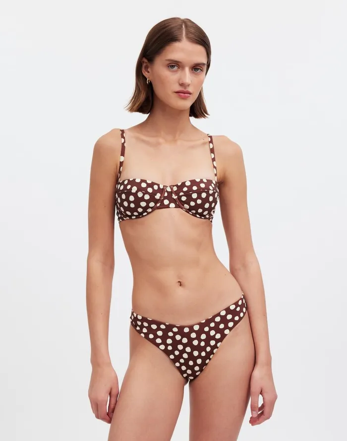 Women Swim Madewell Zulu and Zephyr Currant Spot Bikini Top Currant Spot
