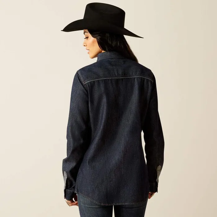 Women TShirts and Tops Ariat Farriday Denim Shirt Rinse Women TShirts and Tops Ariat Farriday Denim Shirt Rinse