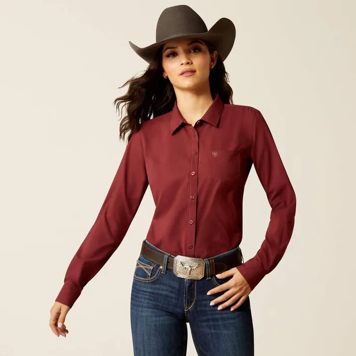 Women TShirts and Tops Ariat Kirby Pro Shirt Tawny Port