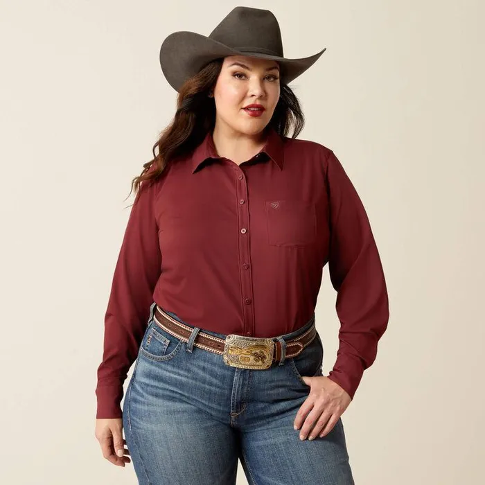 Women TShirts and Tops Ariat Kirby Pro Shirt Tawny Port Women TShirts and Tops Ariat Kirby Pro Shirt Tawny Port