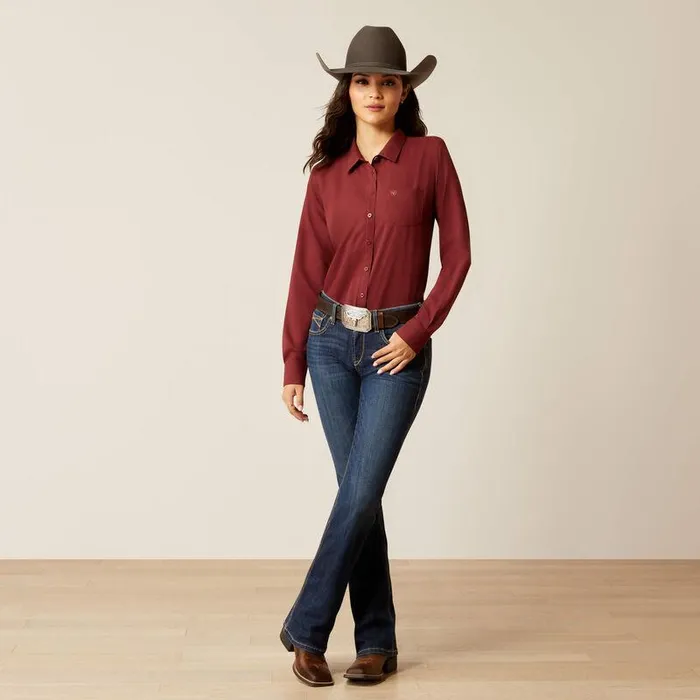 Women TShirts and Tops Ariat Kirby Pro Shirt Tawny Port Women TShirts and Tops Ariat Kirby Pro Shirt Tawny Port