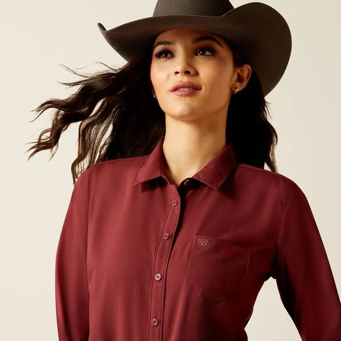 Women TShirts and Tops Ariat Kirby Pro Shirt Tawny Port Women TShirts and Tops Ariat Kirby Pro Shirt Tawny Port