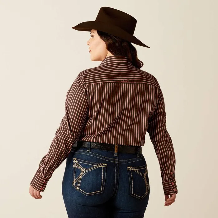 Women TShirts and Tops Ariat Kirby Stretch Shirt Light Mahogany Stripe Women TShirts and Tops Ariat Kirby Stretch Shirt Light Mahogany Stripe