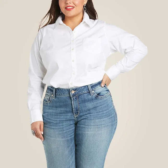 Women TShirts and Tops Ariat Kirby Stretch Shirt White Women TShirts and Tops Ariat Kirby Stretch Shirt White