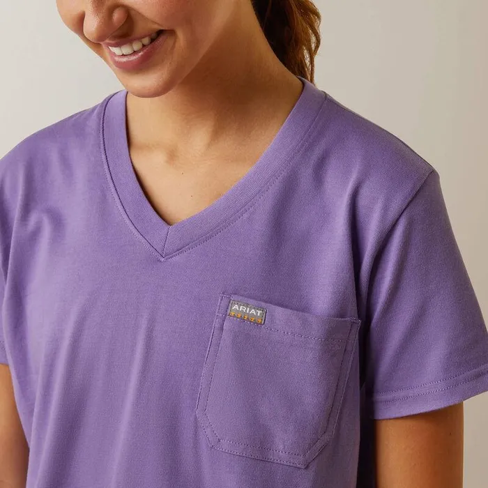 Women TShirts and Tops Ariat Rebar Cotton Strong American Flag Graphc TShirt Paisley Purple