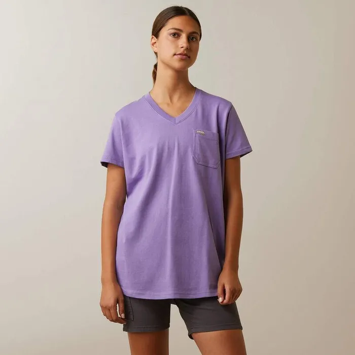 Women TShirts and Tops Ariat Rebar Cotton Strong American Flag Graphc TShirt Paisley Purple