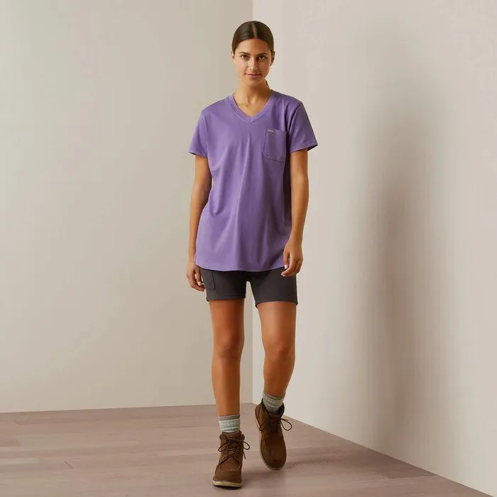 Women TShirts and Tops Ariat Rebar Cotton Strong American Flag Graphc TShirt Paisley Purple