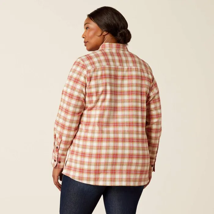 Women TShirts and Tops Ariat Rebar Flannel DuraStretch Work Shirt Almond Milk