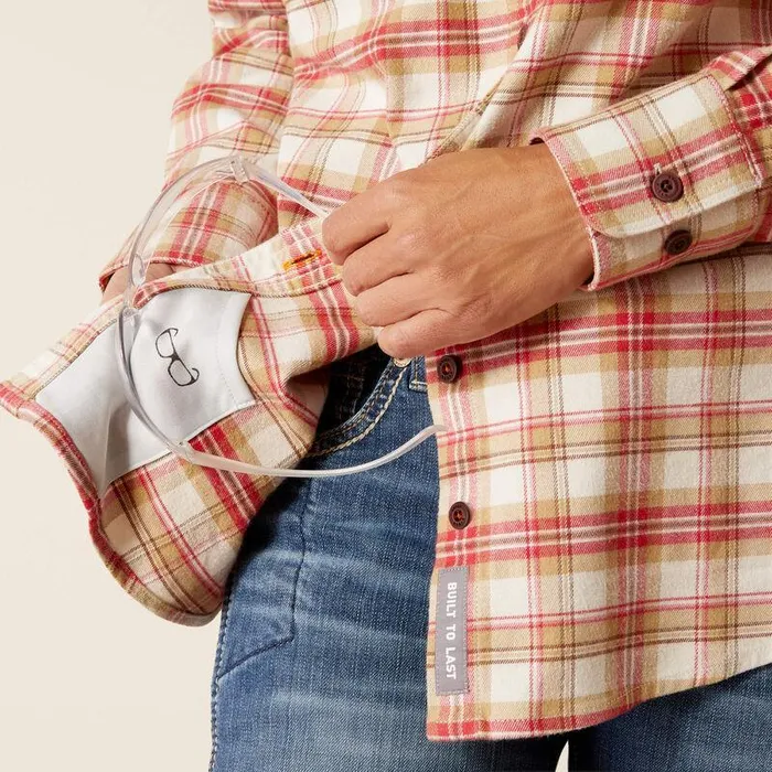 Women TShirts and Tops Ariat Rebar Flannel DuraStretch Work Shirt Almond Milk