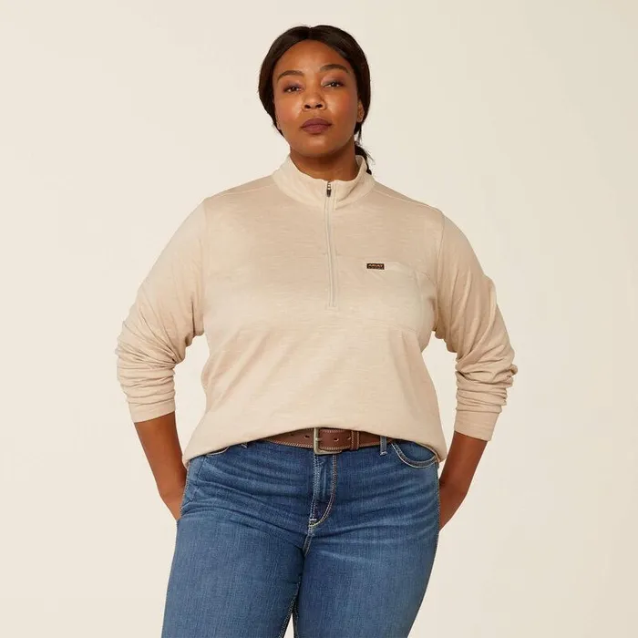 Women TShirts and Tops Ariat Rebar Foundation 14 Zip Shirt Oatmeal Heather Women TShirts and Tops Ariat Rebar Foundation 14 Zip Shirt Oatmeal Heather