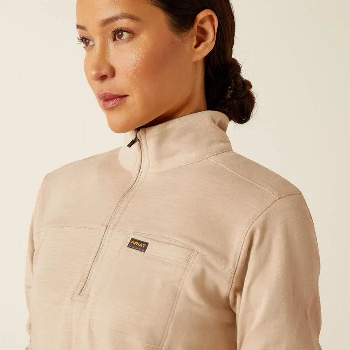 Women TShirts and Tops Ariat Rebar Foundation 14 Zip Shirt Oatmeal Heather Women TShirts and Tops Ariat Rebar Foundation 14 Zip Shirt Oatmeal Heather