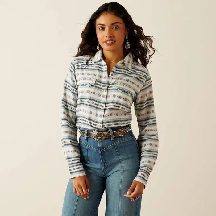 Women TShirts and Tops Ariat Seaside Shirt Geo Stream Serape Jacquard