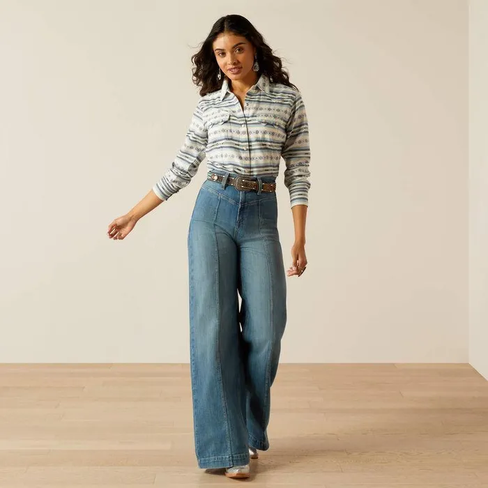Women TShirts and Tops Ariat Seaside Shirt Geo Stream Serape Jacquard Women TShirts and Tops Ariat Seaside Shirt Geo Stream Serape Jacquard