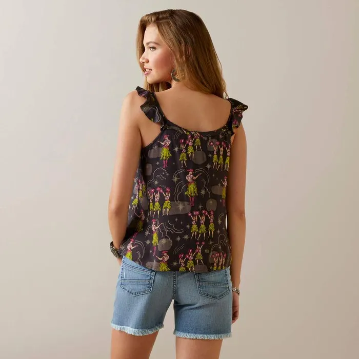 Women TShirts and Tops Ariat Western Aloha Top Wa Hula Print