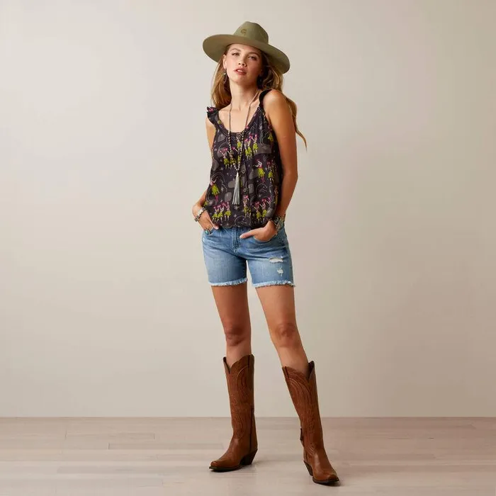 Women TShirts and Tops Ariat Western Aloha Top Wa Hula Print