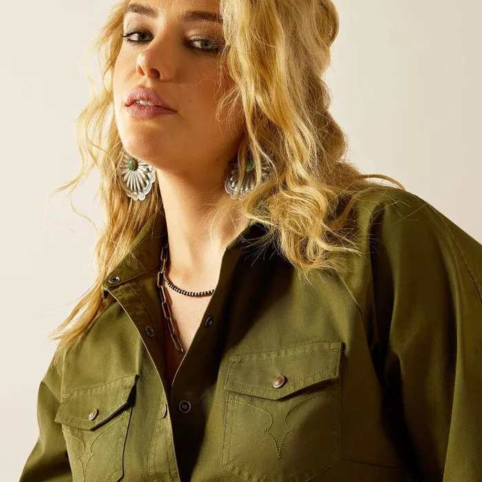 Women TShirts and Tops Ariat Yellowstone Juniper Blousen Shirt Winter Moss Women TShirts and Tops Ariat Yellowstone Juniper Blousen Shirt Winter Moss