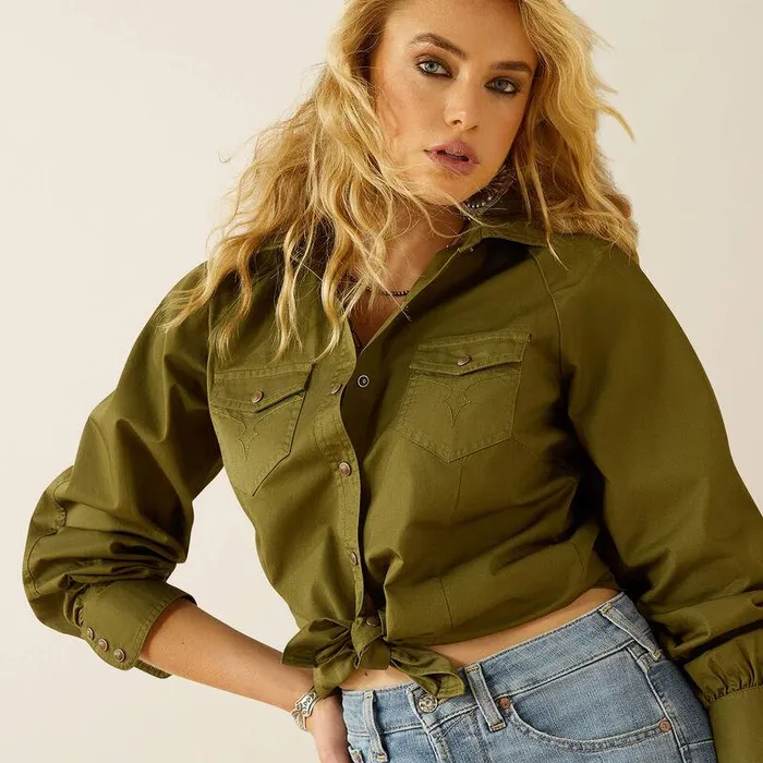 Women TShirts and Tops Ariat Yellowstone Juniper Blousen Shirt Winter Moss Women TShirts and Tops Ariat Yellowstone Juniper Blousen Shirt Winter Moss