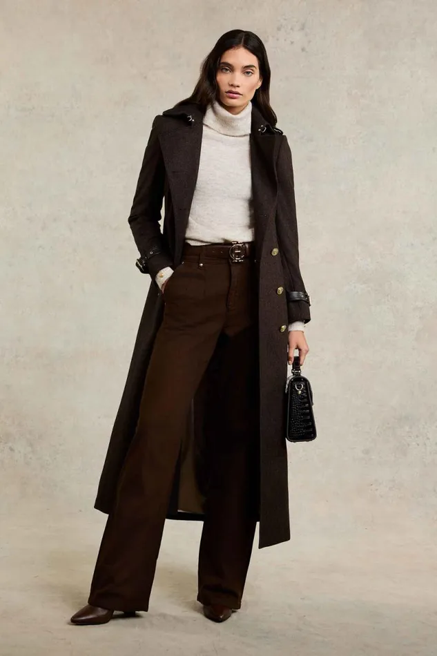 Women Tailored Wide Leg Jean Chocolate Holland Cooper Jeans