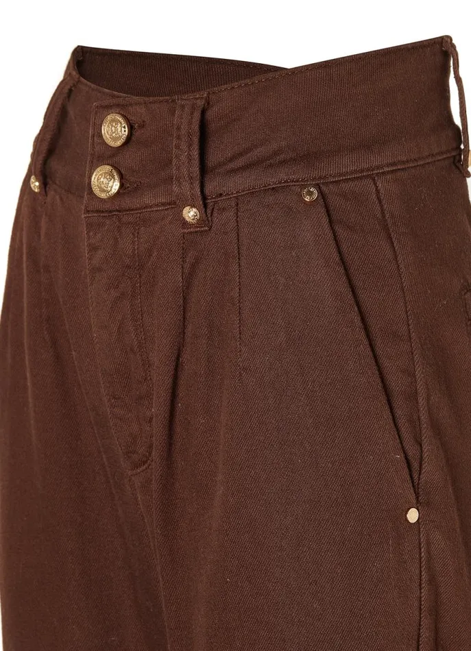 Women Tailored Wide Leg Jean Chocolate Holland Cooper Jeans