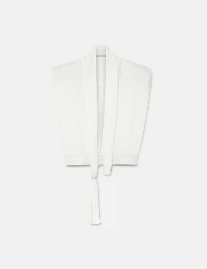 Women Tassel Front Loose Shirt Pure White Stella McCartney Shirts And Tops