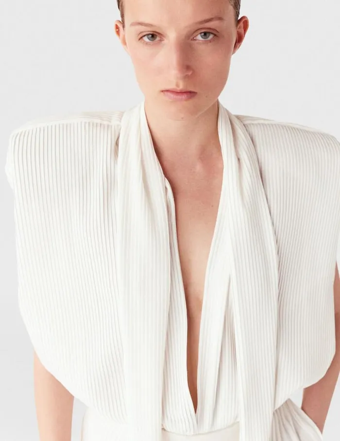 Women Tassel Front Loose Shirt Pure White Stella McCartney Shirts And Tops