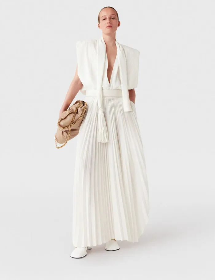 Women Tassel Front Loose Shirt Pure White Stella McCartney Shirts And Tops