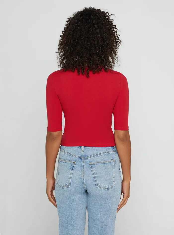 Women Tees and Tanks GUESS Red Golden Rabbit Cropped Logo Tshirt Women Tees and Tanks GUESS Red Golden Rabbit Cropped Logo Tshirt