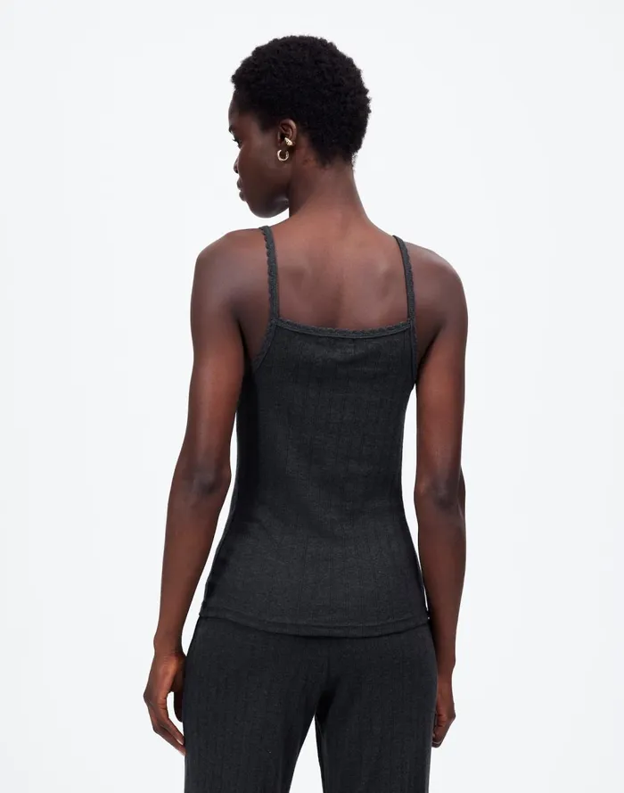 Women Tees Madewell Madewell X LESET Pointelle Tank Grey Melange