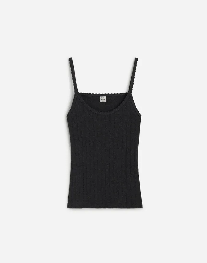 Women Tees Madewell Madewell X LESET Pointelle Tank Grey Melange