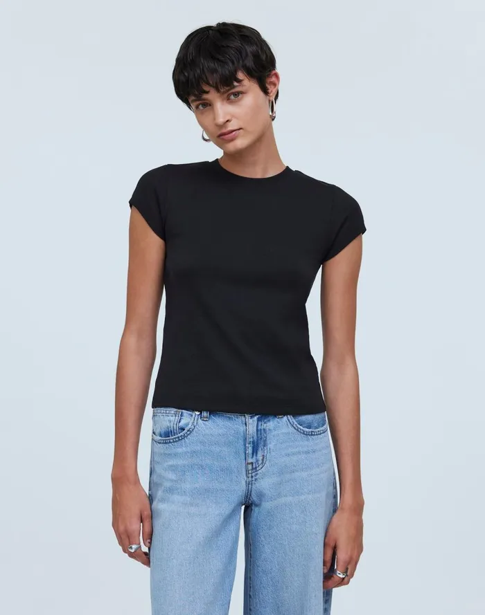 Women Tees Madewell Supima Rib Tee True Black