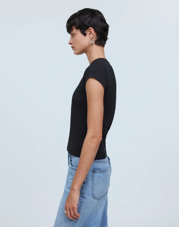 Women Tees Madewell Supima Rib Tee True Black