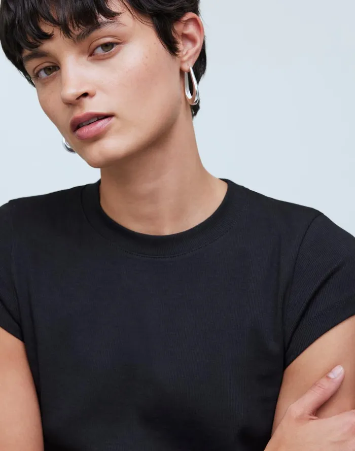 Women Tees Madewell Supima Rib Tee True Black