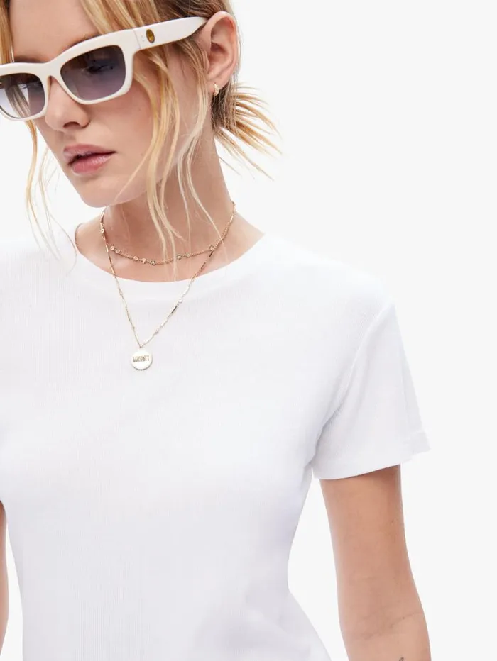 Women Tees Tanks Mother Denim Baby Tee White