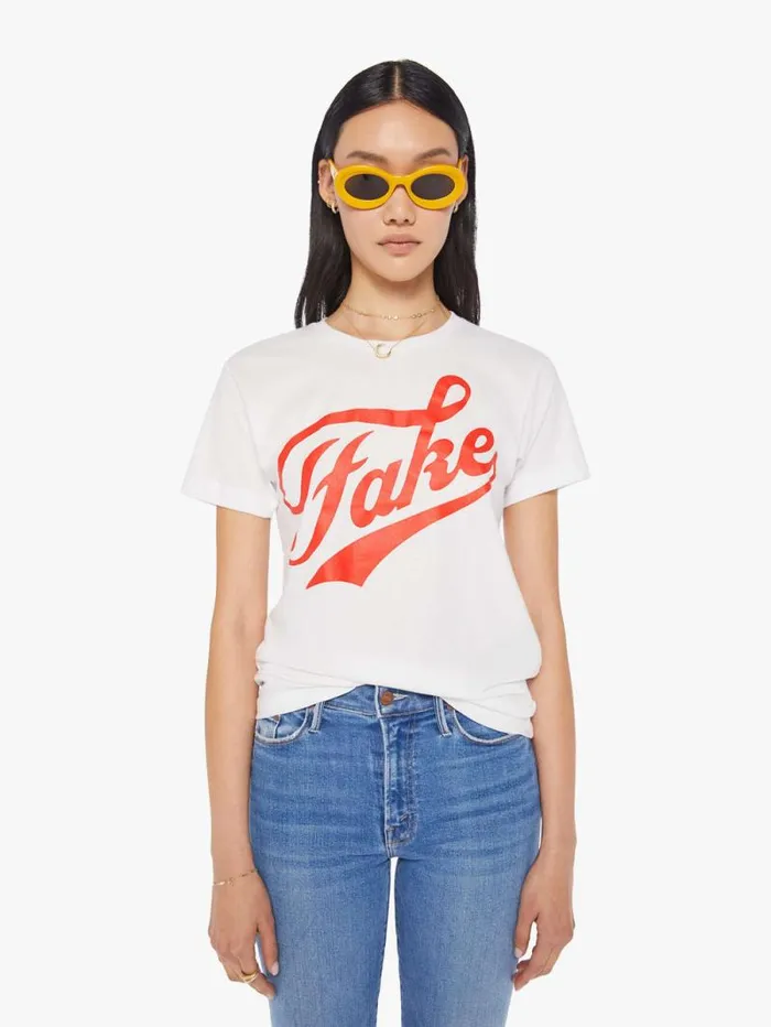 Women Tees Tanks Mother Denim Fake Tee White
