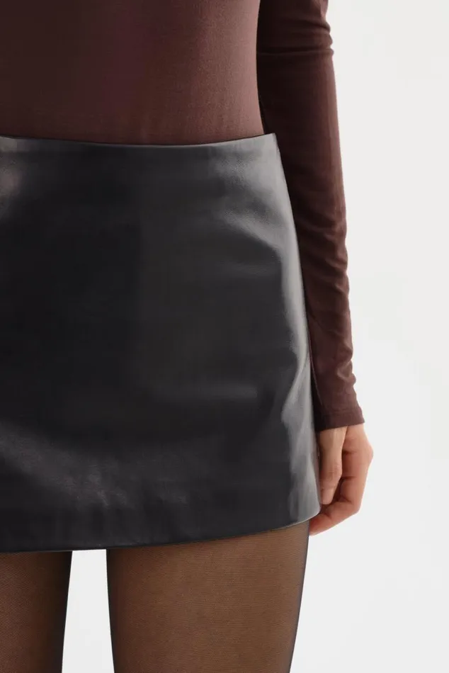 Women THALIA Leather Mini Skirt Black LAMARQUE Skirts Women THALIA Leather Mini Skirt Black LAMARQUE Skirts