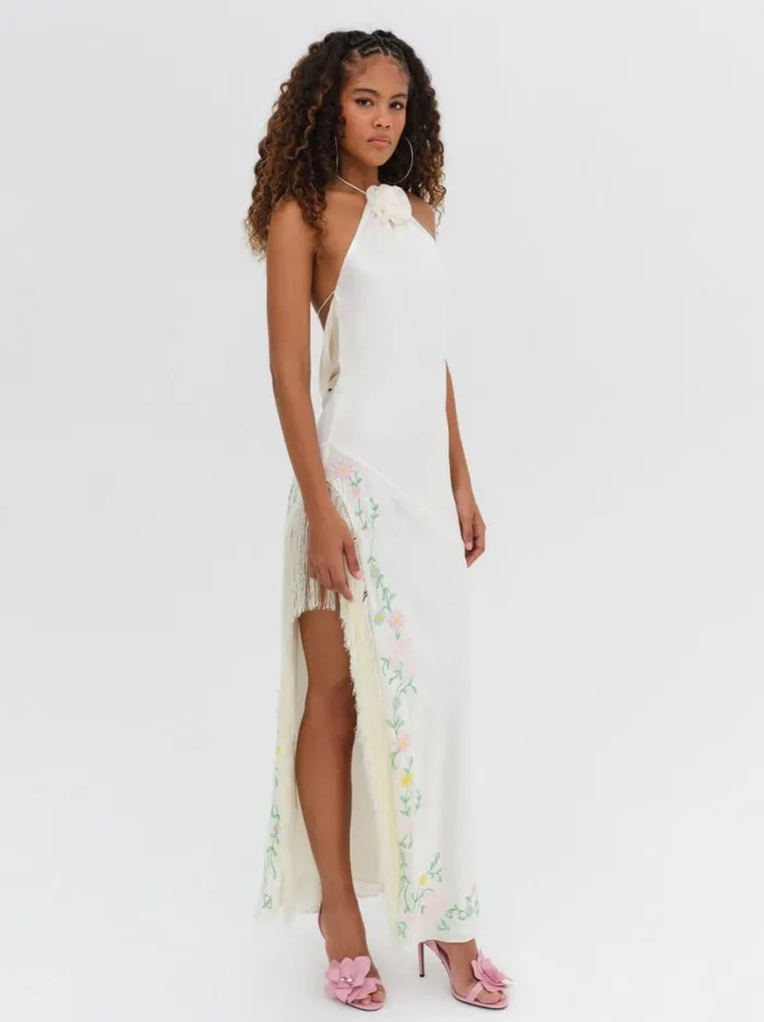 Women Tina Embroidered Maxi Dress Ivory For Love and Lemons Dresses