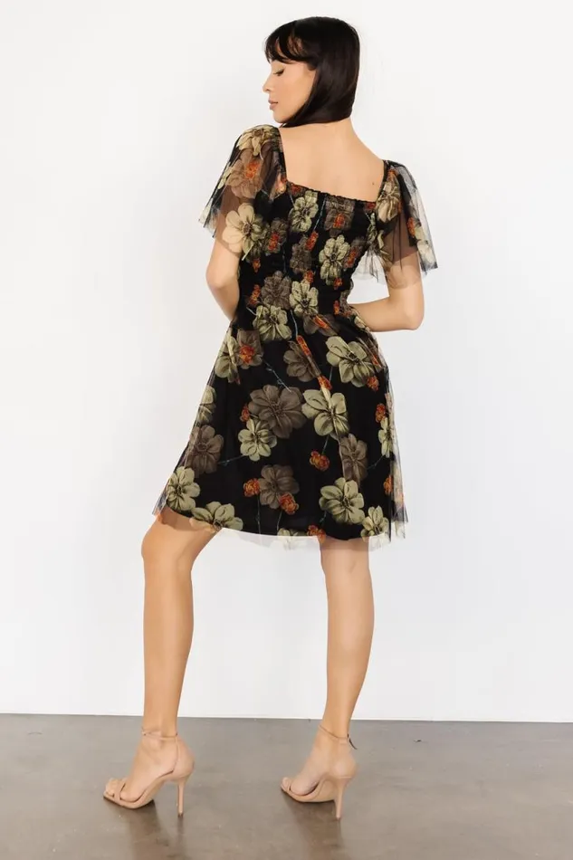 Women Tivoli Tulle Short Dress Black Green Floral Baltic Born Tulle Styles Women Tivoli Tulle Short Dress Black Green Floral Baltic Born Tulle Styles
