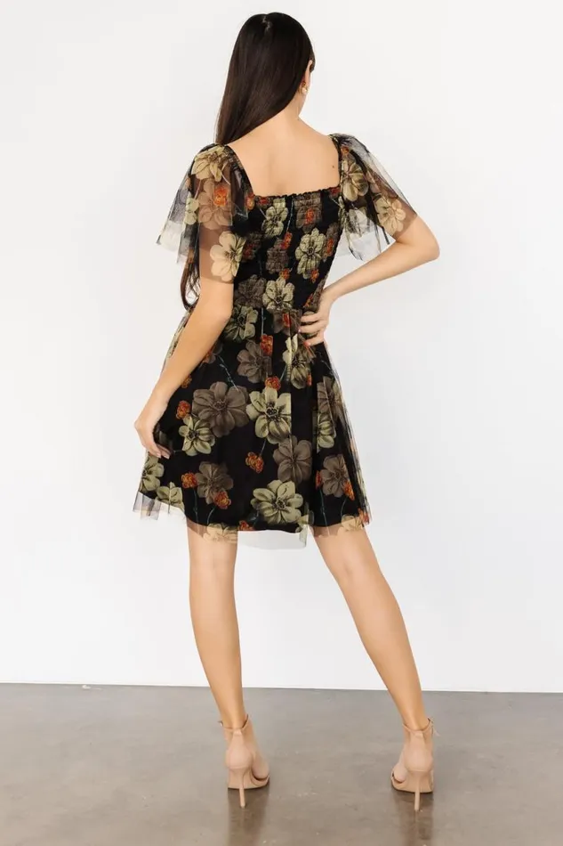 Women Tivoli Tulle Short Dress Black Green Floral Baltic Born Tulle Styles Women Tivoli Tulle Short Dress Black Green Floral Baltic Born Tulle Styles