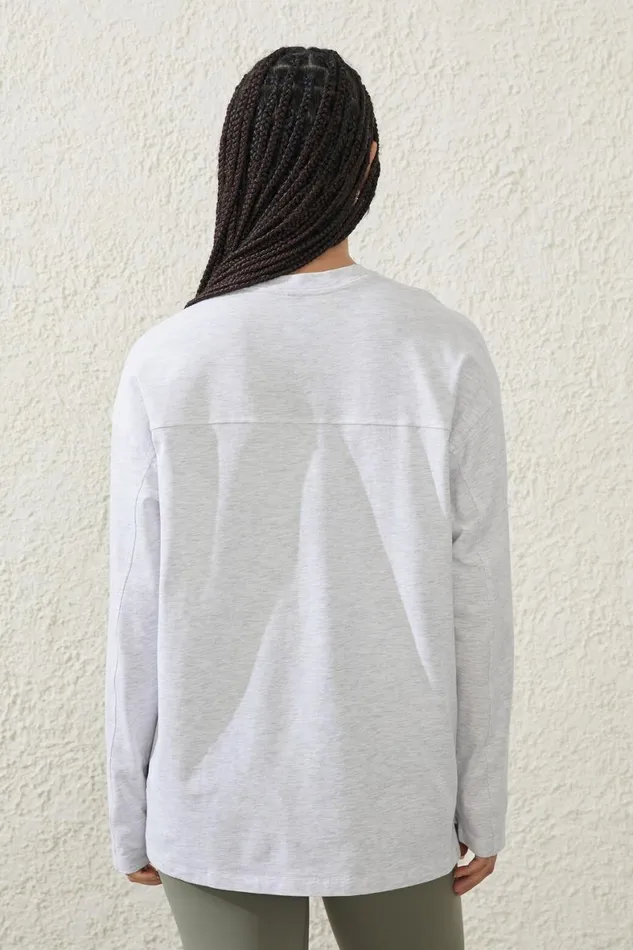 Women Tops Cotton On Active Essentials Long Sleeve Top Grey Marle