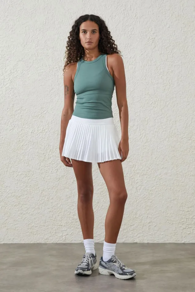 Women Tops Cotton On Active Rib Racer Tank Top Myrtle Dream