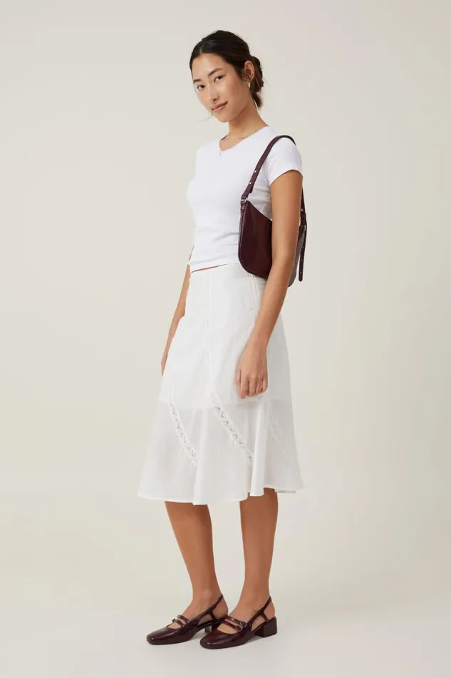 Women Tops Cotton On Annabelle Rosette V Neck Tee White