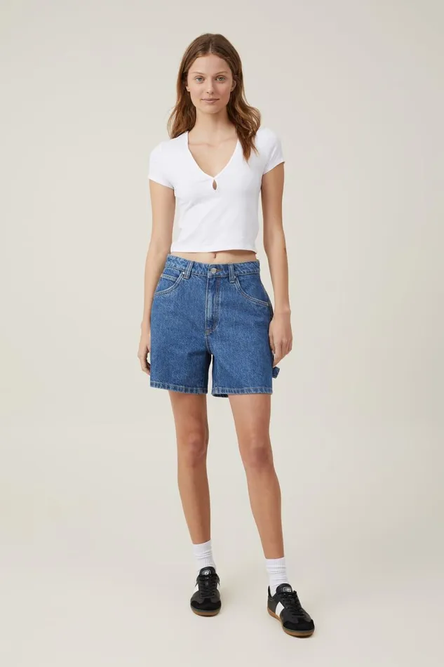 Women Tops Cotton On Belle Short Sleeve Top White