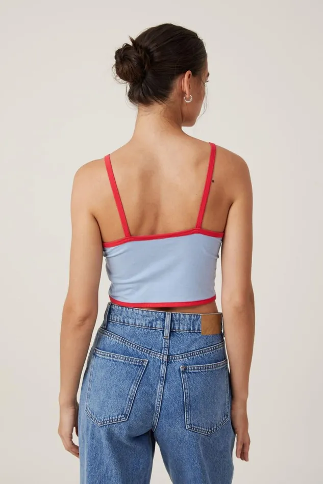 Women Tops Cotton On Billi High Neck Tank Breezy Blue