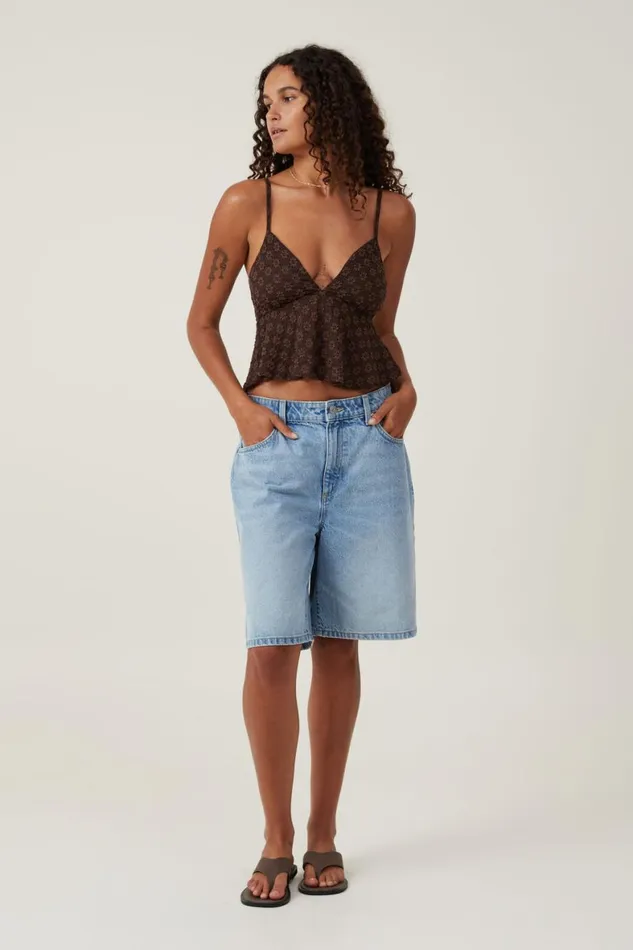 Women Tops Cotton On Luna Babydoll Cami Dark Oak
