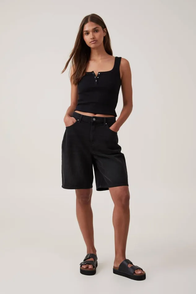 Women Tops Cotton On Rory Henley Tank Black