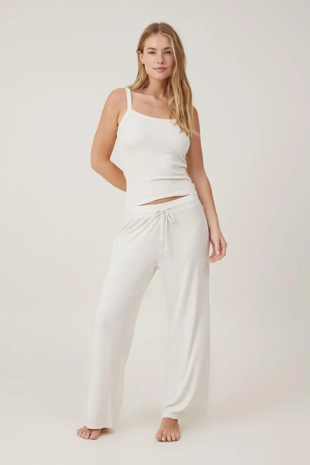 Women Tops Cotton On Sleep Recovery Scoop Neck Singlet Butterscotch Marle