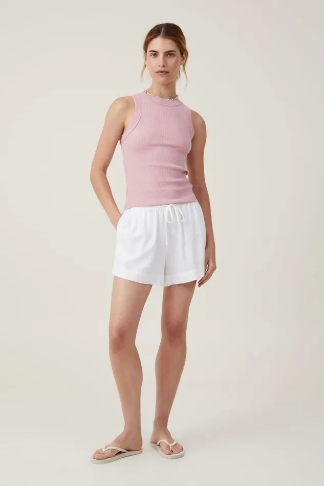 Women Tops Cotton On The 91 Tank Dusk Pink