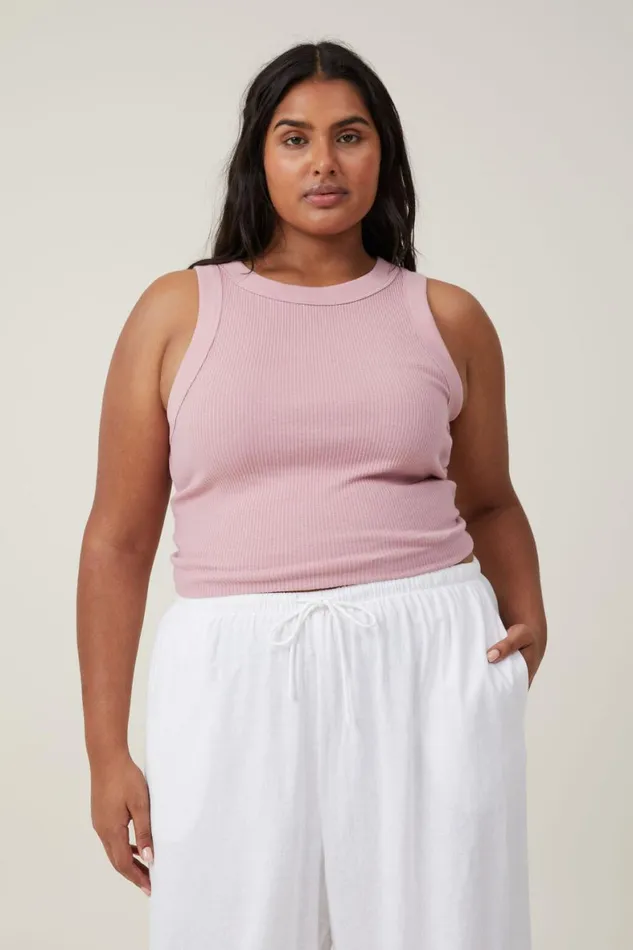 Women Tops Cotton On The 91 Tank Dusk Pink